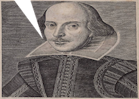 stretched engraving of shakespeare